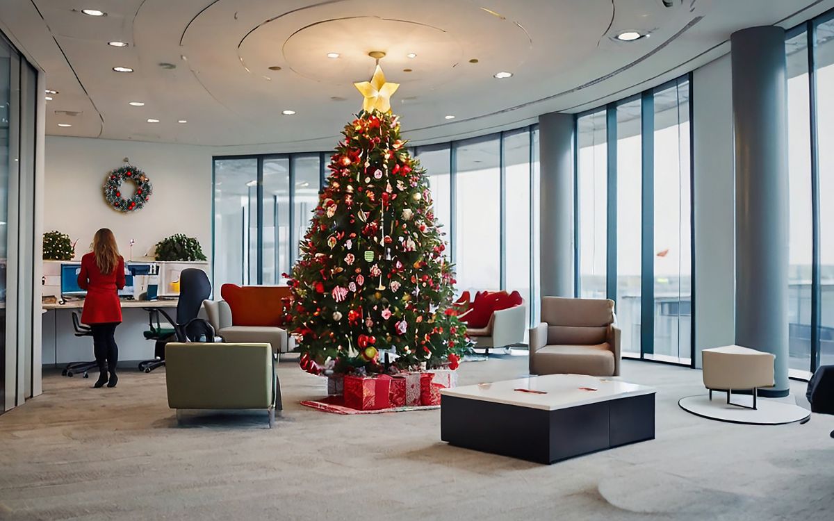 oficina decoración navideña
