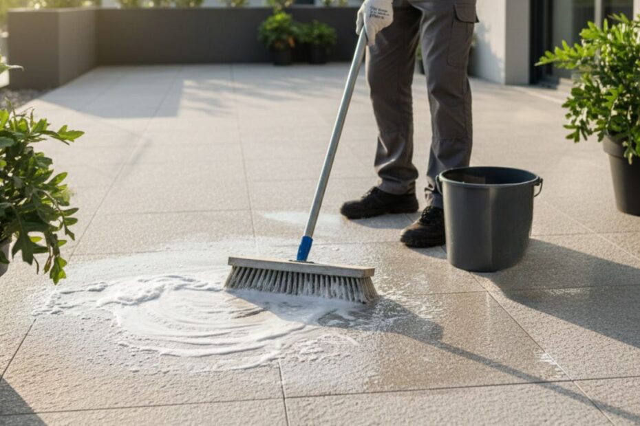 Comment nettoyer les sols de terrasse antidérapants